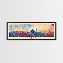 Carregar imagem no visualizador da galeria, Adana Turkey Travel Art, City Art, Framed Canvas Print or Metal Wall Art, Europe Travel Poster, Panoramic Wall Art, Extra Wide Wall Art
