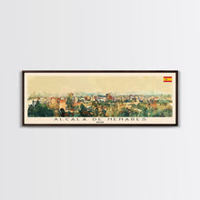 Carregar imagem no visualizador da galeria, Alcalá Spain Travel Art, City Art, Framed Canvas Print or Metal Wall Art, Europe Travel Poster, Panoramic Wall Art, Extra Wide Wall Art
