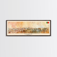 Load image into Gallery viewer, Braga Portugal Travel Art, City Art, Framed Canvas Print or Metal Wall Art, Europe Travel Poster, Panoramic Wall Art, Extra Wide Wall Art
