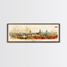 Carregar imagem no visualizador da galeria, Bydgoszcz Poland Travel Art, City Art, Framed Canvas Print or Metal Wall Art, Europe Travel Poster, Panoramic Wall Art, Extra Wide Wall Art
