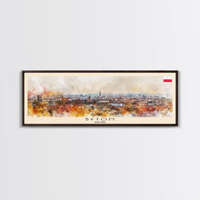 Carregar imagem no visualizador da galeria, Bytom Poland Panoramic Travel Poster, Framed Canvas Print or Metal Wall Art, Travel Art, Home Decor, Panoramic Painting, Midcentury Art

