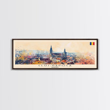 Load image into Gallery viewer, Cluj Napoca Romania Travel Print Wall Art, Panoramic City Art, Travel Art, Wall Decor, Vacation Gift, Framed Canvas Print Or Metal Art
