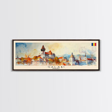 Cargar imagen en el visor de la galería, Galati Romania Travel Art, City Art, Framed Canvas Print or Metal Wall Art, Europe Travel Poster, Panoramic Wall Art, Extra Wide Wall Art
