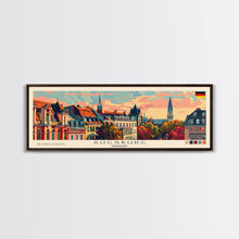 Carregar imagem no visualizador da galeria, Augsburg Germany Panoramic Travel Poster, Framed Canvas Print or Metal Wall Art, Travel Art, Home Decor, Panoramic Painting, Midcentury Art
