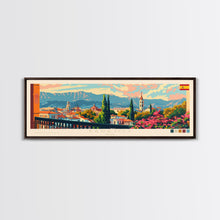 Carregar imagem no visualizador da galeria, Badajoz Spain Wall Art, Panoramic Travel Poster, Panoramic Framed Canvas Print, City Wall Art, Wall Hanging Home Decor, Travel Art
