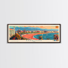 Carregar imagem no visualizador da galeria, Badalona Spain Travel Print Wall Art, Panoramic City Art, Travel Art, Wall Decor, Vacation Gift, Framed Canvas Print Or Metal Art
