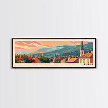 Load image into Gallery viewer, Banska Bystrica Wall Art, Panoramic Travel Poster, Panoramic Framed Canvas Print, City Wall Art, Wall Hanging Home Decor, Travel Art
