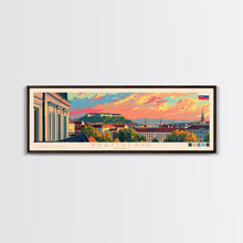 Load image into Gallery viewer, Bratislava Slovakia Wall Art, Panoramic Travel Poster, Panoramic Framed Canvas Print, City Wall Art, Wall Hanging Home Decor, Travel Art
