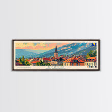 Load image into Gallery viewer, Brčko Bosnia Wall Art, Panoramic Travel Poster, Panoramic Framed Canvas Print, City Wall Art, Wall Hanging Home Decor, Travel Art
