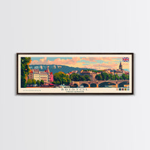 Carregar imagem no visualizador da galeria, Bristol United Kingdom Panoramic Travel Poster, Framed Canvas Print or Metal Wall Art, Travel Art, Home Decor, Panoramic Painting, Midcentury Art

