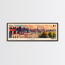 Carregar imagem no visualizador da galeria, Bruges Belgium Travel Art, City Art, Framed Canvas Print or Metal Wall Art, Europe Travel Poster, Panoramic Wall Art, Extra Wide Wall Art
