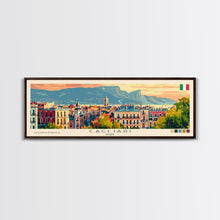 Carregar imagem no visualizador da galeria, Cagliari Italy Wall Art, Panoramic Travel Poster, Panoramic Framed Canvas Print, City Wall Art, Wall Hanging Home Decor, Travel Art
