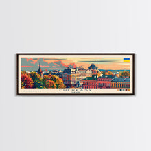 Cargar imagen en el visor de la galería, Cherkasy Ukraine Travel Art, City Art, Framed Canvas Print or Metal Wall Art, Europe Travel Poster, Panoramic Wall Art, Extra Wide Wall Art
