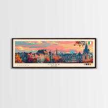 Load image into Gallery viewer, Cork Ireland Panoramic Travel Poster, Framed Canvas Print or Metal Wall Art, Travel Art, Home Decor, Panoramic Painting, Midcentury Art
