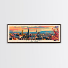 Load image into Gallery viewer, Coventry United Kingdom Wall Art, Panoramic Travel Poster, Panoramic Framed Canvas Print, City Wall Art, Wall Hanging Home Decor, Travel Art
