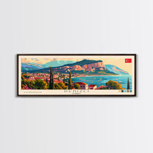 Load image into Gallery viewer, Denizli Turkey Wall Art, Panoramic Travel Poster, Panoramic Framed Canvas Print, City Wall Art, Wall Hanging Home Decor, Travel Art

