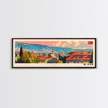 Load image into Gallery viewer, Diyarbakr Turkey Panoramic Travel Poster, Framed Canvas Print or Metal Wall Art, Travel Art, Home Decor, Panoramic Painting, Midcentury Art
