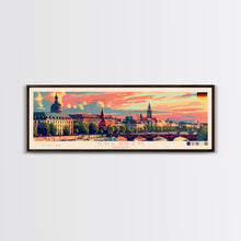 Load image into Gallery viewer, Dresde Germany Travel Art, City Art, Framed Canvas Print or Metal Wall Art, Europe Travel Poster, Panoramic Wall Art, Extra Wide Wall Art
