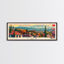Load image into Gallery viewer, Elaz Turkey Wall Art, Panoramic Travel Poster, Panoramic Framed Canvas Print, City Wall Art, Wall Hanging Home Decor, Travel Art
