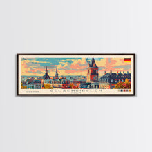 Carregar imagem no visualizador da galeria, Gelsenkirchen Germany Panoramic Travel Poster, Framed Canvas Print or Metal Wall Art, Travel Art, Home Decor, Panoramic Painting, Midcentury Art
