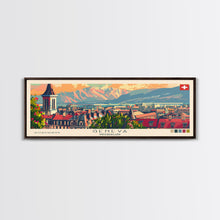Carregar imagem no visualizador da galeria, Geneva Switzerland Wall Art, Panoramic Travel Poster, Panoramic Framed Canvas Print, City Wall Art, Wall Hanging Home Decor, Travel Art
