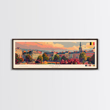 Load image into Gallery viewer, Genk Belgium Travel Print Wall Art, Panoramic City Art, Travel Art, Wall Decor, Vacation Gift, Framed Canvas Print Or Metal Art
