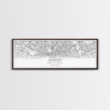 Load image into Gallery viewer, Panoramic London City Map, United Kingdom Art, Map Print, Minimalist Wall Art, Canvas Art, Housewarming Gift, Street Map Art, Closing Gift
