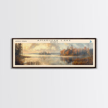 Carregar imagem no visualizador da galeria, Amadjuak Lake Panoramic Framed Canvas Print, Lake House Decor, Minimalist Art, Travel Poster, Scenic View, Nature Wall Art
