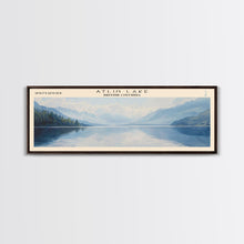 Carregar imagem no visualizador da galeria, Atlin Lake Panoramic Framed Canvas Print, Lake House Decor, Minimalist Art, Travel Poster, Scenic View, Nature Wall Art
