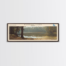 Load image into Gallery viewer, Banning Lake Indiana Framed Canvas Print, Lake House Decor, Panoramic Scenic Painting, Travel Poster, Rustic Art, Nature Wall Art
