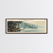 Load image into Gallery viewer, Bantam Lake Connecticut Lake House Art, Framed Canvas Print, Panoramic Travel Poster, Scenic View, Modern Decor, Water Reflection
