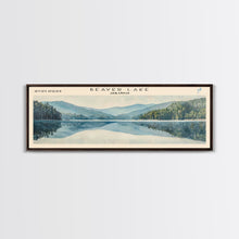 Carregar imagem no visualizador da galeria, Beaver Lake Arkansas Framed Canvas Print, Panoramic Lake House Decor, Scenic Painting, Travel Poster, Rustic Art, Nature Wall Art

