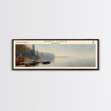 Carregar imagem no visualizador da galeria, Burt Lake Michigan Framed Canvas Print, Panoramic Lake House Decor, Wall Art, Travel Poster, Rustic Lake Painting, Nature Art
