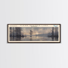 Cargar imagen en el visor de la galería, Clear Springs Lake Mississippi Framed Canvas Print, Panoramic Lake House Decor, Wide Wall Art, Travel Poster, Modern Lake Painting, Nature Art
