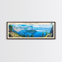 Load image into Gallery viewer, Crab Orchard Lake Illinois Framed Canvas Print, Lake House Art, Panoramic Wide Art, Travel Poster, Modern Lake Painting, Nature Art
