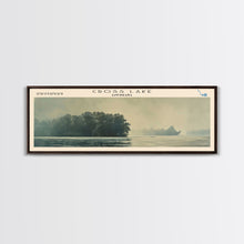 Load image into Gallery viewer, Cross Lake Louisiana Framed Canvas Print, Panoramic Lake House Decor, Wall Art, Travel Poster, Rustic Lake Painting, Nature Art

