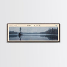 Load image into Gallery viewer, Dauphin Lake Framed Canvas Print, Lake House Decor, Panoramic Wall Art, Travel Poster, Modern Lake Painting, Nature Art
