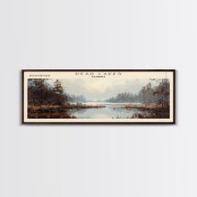 Load image into Gallery viewer, Davy Lake Framed Canvas Print, Lake House Decor, Panoramic Wall Art, Travel Poster, Rustic Lake Painting, Home Decor
