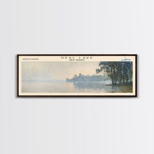 Load image into Gallery viewer, Deal Lake New Jersey Framed Canvas Print, Lake House Art, Panoramic Wall Art, Travel Poster, Rustic Lake Painting, Home Decor
