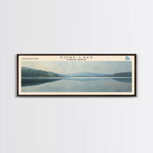 Load image into Gallery viewer, Dore Lake Framed Canvas Print, Lake House Decor, Panoramic Wall Art, Travel Poster, Rustic Lake Painting, Home Decor
