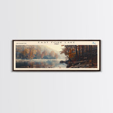 Load image into Gallery viewer, East Fork Lake Ohio Framed Canvas Print, Lake House Decor, Panoramic Wall Art, Travel Poster, Modern Lake Painting, Nature Art
