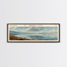 Load image into Gallery viewer, El Vado Lake New Mexico Framed Canvas Print, Lake House Art, Panoramic Travel Poster, Wall Art, Modern Lake Painting, Home Decor
