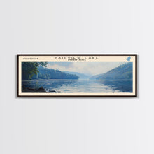 Carregar imagem no visualizador da galeria, Fairview Lake Pennsylvania Framed Canvas Print, Lake House Decor, Panoramic Wall Art, Travel Poster, Rustic Lake Painting, Home Decor
