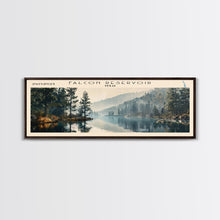 Carregar imagem no visualizador da galeria, Falcon International Reservoir Framed Canvas Print, Lake House Decor, Panoramic Wall Art, Travel Poster, Modern Lake Painting, Nature Art
