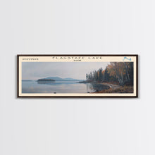 Cargar imagen en el visor de la galería, Flagstaff Lake Maine Framed Canvas Print, Panoramic Lake House Decor, Wall Art, Travel Poster, Peaceful Lake Painting, Nature Art

