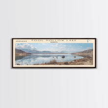 Carregar imagem no visualizador da galeria, Fool Hollow Lake Arizona Framed Canvas Print, Panoramic Lake House Decor, Wall Art, Travel Poster, Majestic Lake Painting, Nature Art

