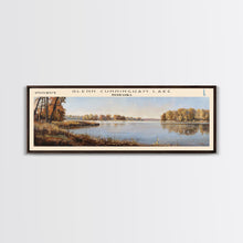 Carregar imagem no visualizador da galeria, Glenn Cunningham Lake Nebraska Framed Canvas Print, Lake House Art, Panoramic Wall Art, Travel Poster, Picturesque Lake Painting, Home Decor
