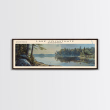 Cargar imagen en el visor de la galería, Lake Cochituate Massachusetts Framed Canvas Print, Lake House Decor, Panoramic Wall Art, Travel Poster, Beautiful Lake Painting, Nature Art
