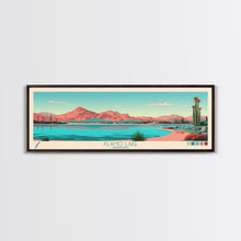 Carregar imagem no visualizador da galeria, Alamo Lake Arizona Framed Canvas Print, Panoramic Travel Poster, Midcentury Modern Wall Art, Pop Art, Scenic Bedroom Art
