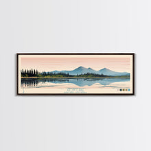 Carregar imagem no visualizador da galeria, Atlin Lake British Columbia Framed Canvas Print, Panoramic Travel Poster, Midcentury Modern Wall Art, Pop Art, Bedroom Decor
